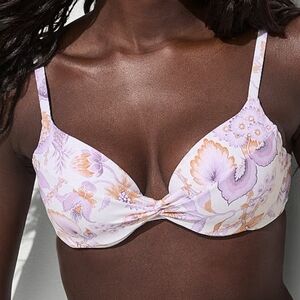 Victoria's Secret Delicate Violet Floral Bikini Top
